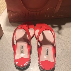 Miu Miu new in Box sandal with Swarovski Crystals